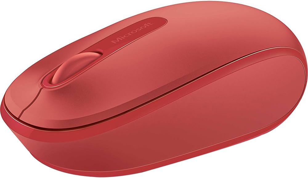 Microsoft 1850 8/10/11 Wireless Mobile Mouse - Flame Red. Comfortable Right/Left Hand Use, Wireless Mouse with Nano