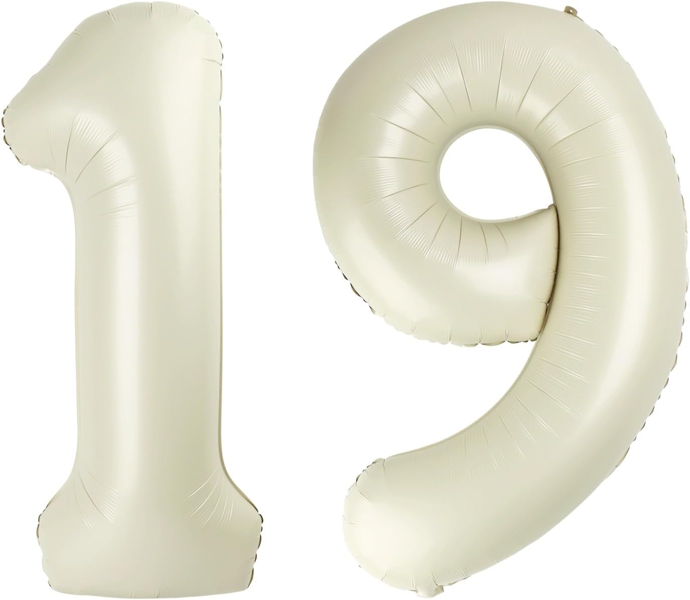Number Balloons by [Brand Name] - 40-Inch Cream 19 Foil Balloons for Birthday & Wedding Celebrations