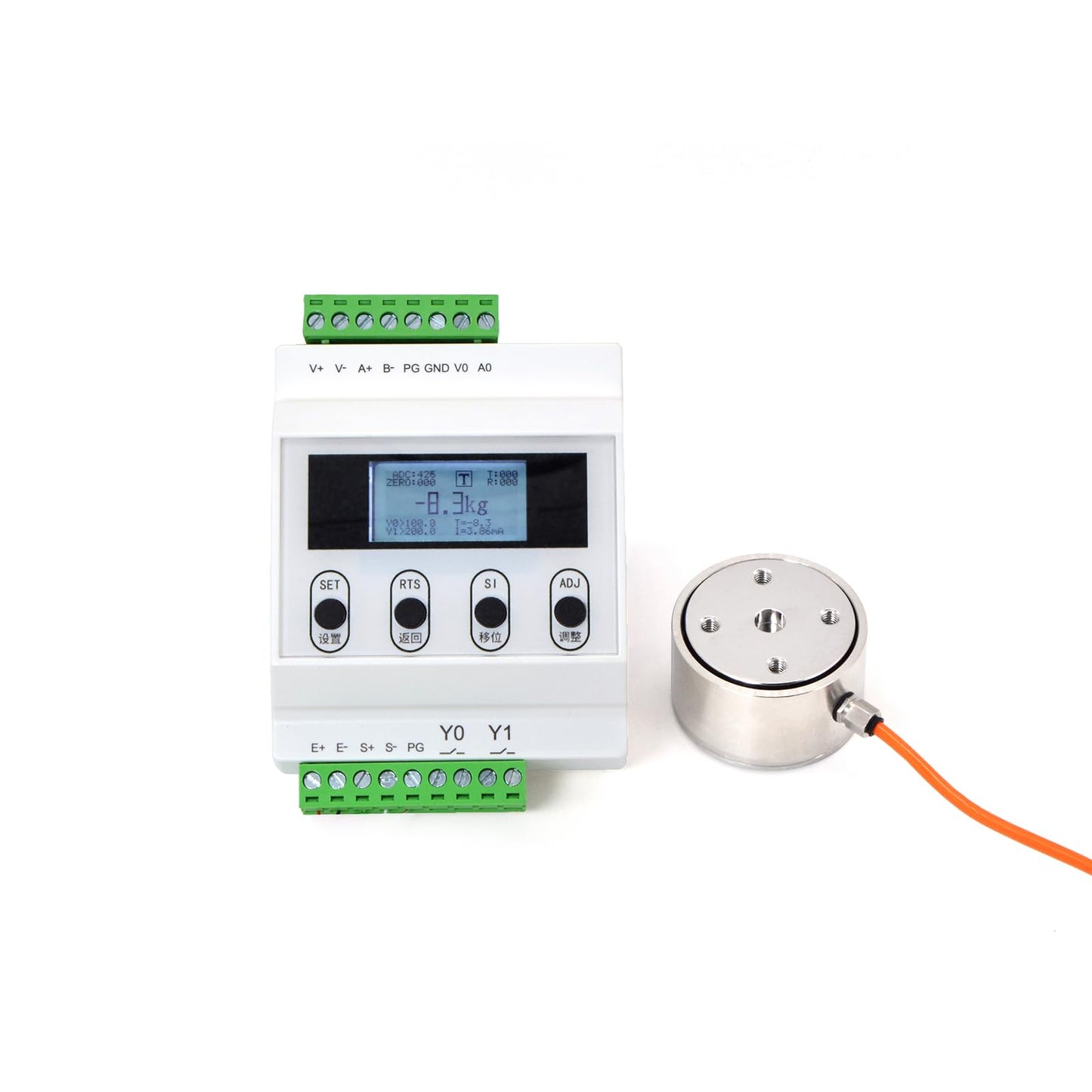 Mini Load Cell Sensor with Indicator Transmitter Amplifier Display,Test Compression Force Weight Pressure Sensor Range 20kg-2000kg (0-20KG with Amplifier)