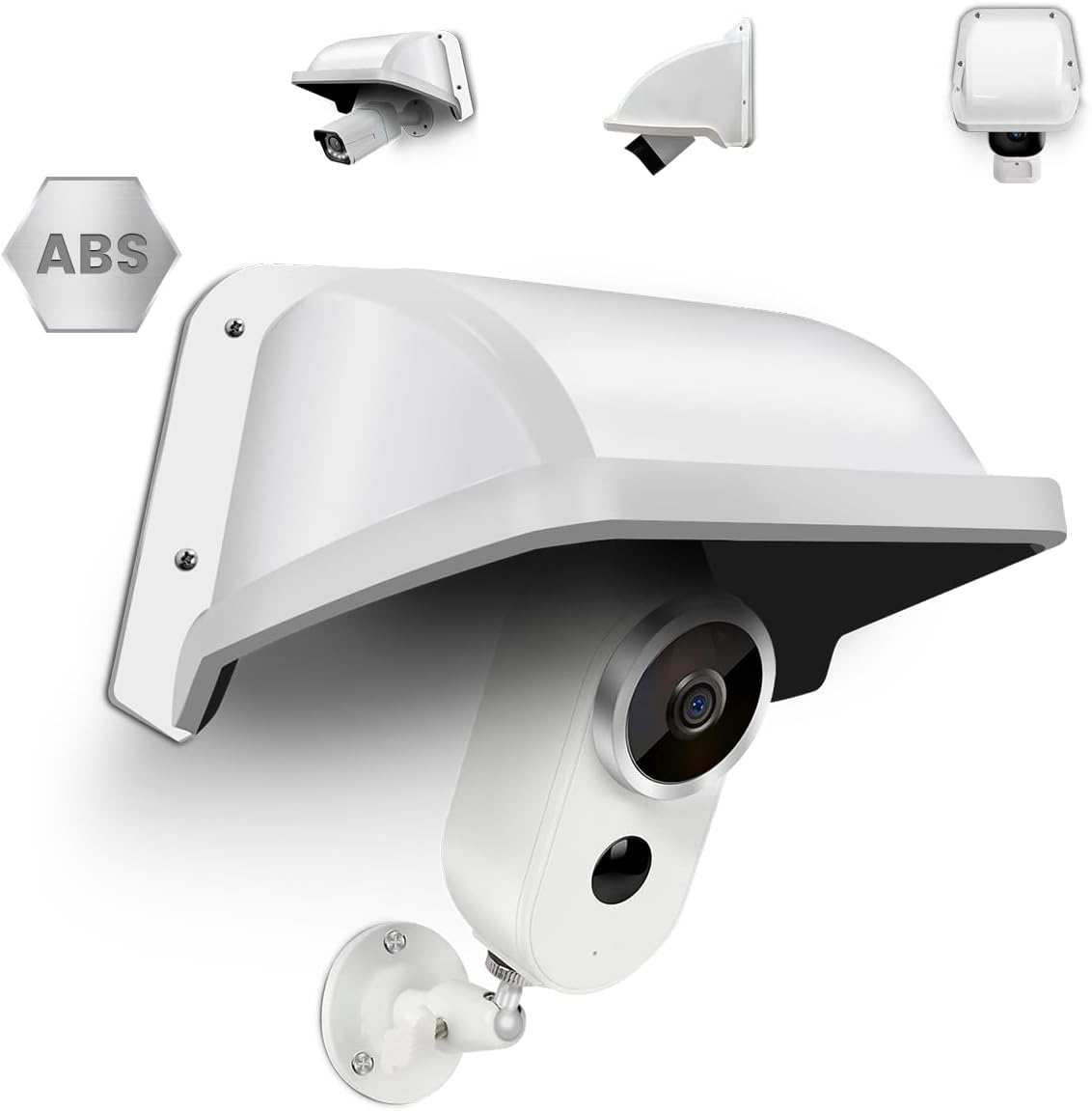 WEILAILIFE Universal Camera Cover Shield Sun Rain, Waterproof Protective Roof for Dome, Bullet Cameras, ABS Plastic