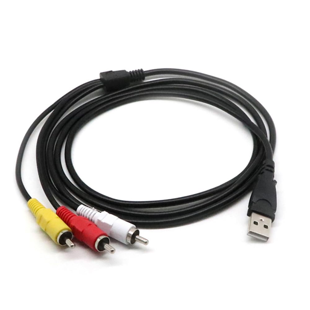 DUOYHIEL 5ft 3RCA USB to RCA Cable, USB Male to RCA Male Jack Splitter Audio Video Cable, Cord to Connect AV Adapter
