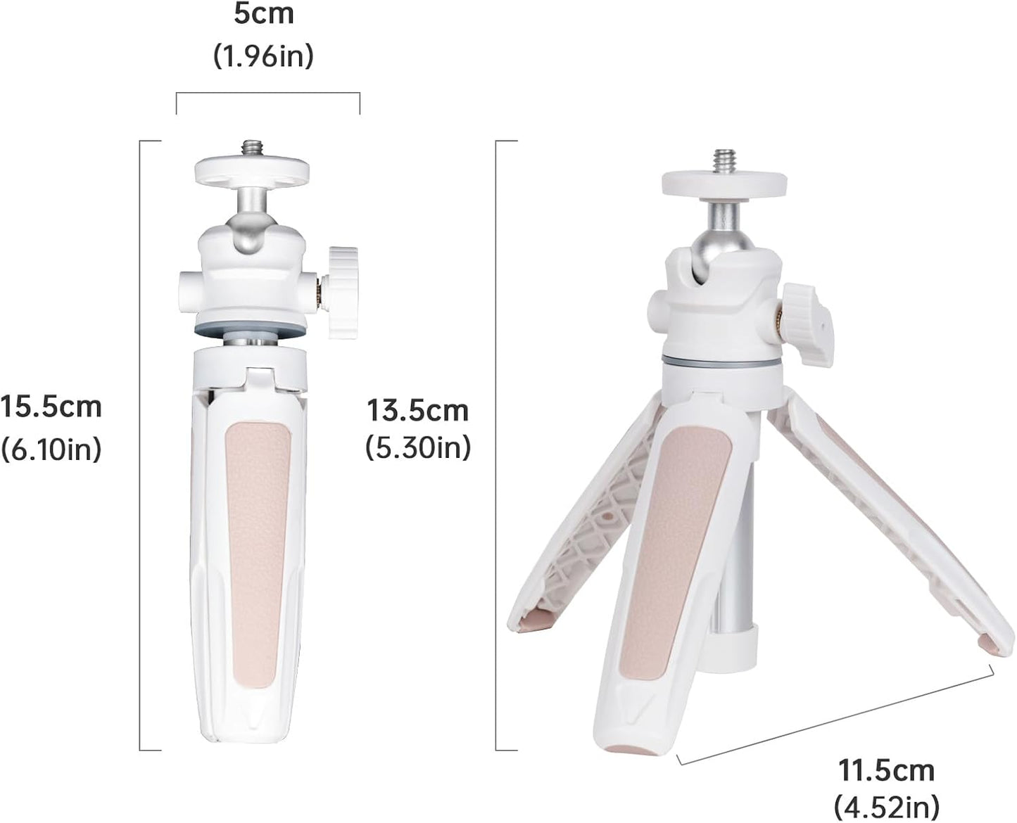 Wurkkos 360 1/4" CL01 LanternHD02 Mini Telescopic Tripod, Handheld Stand with Flexible Ball Head and Screw for Camping