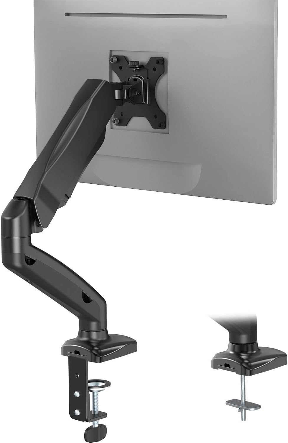 WALI 13-27 inch 19.8lbs, Grommet 75/100mm (GSMP001), Single Monitor Arm for Screens, Adjustable Single Monitor Mount