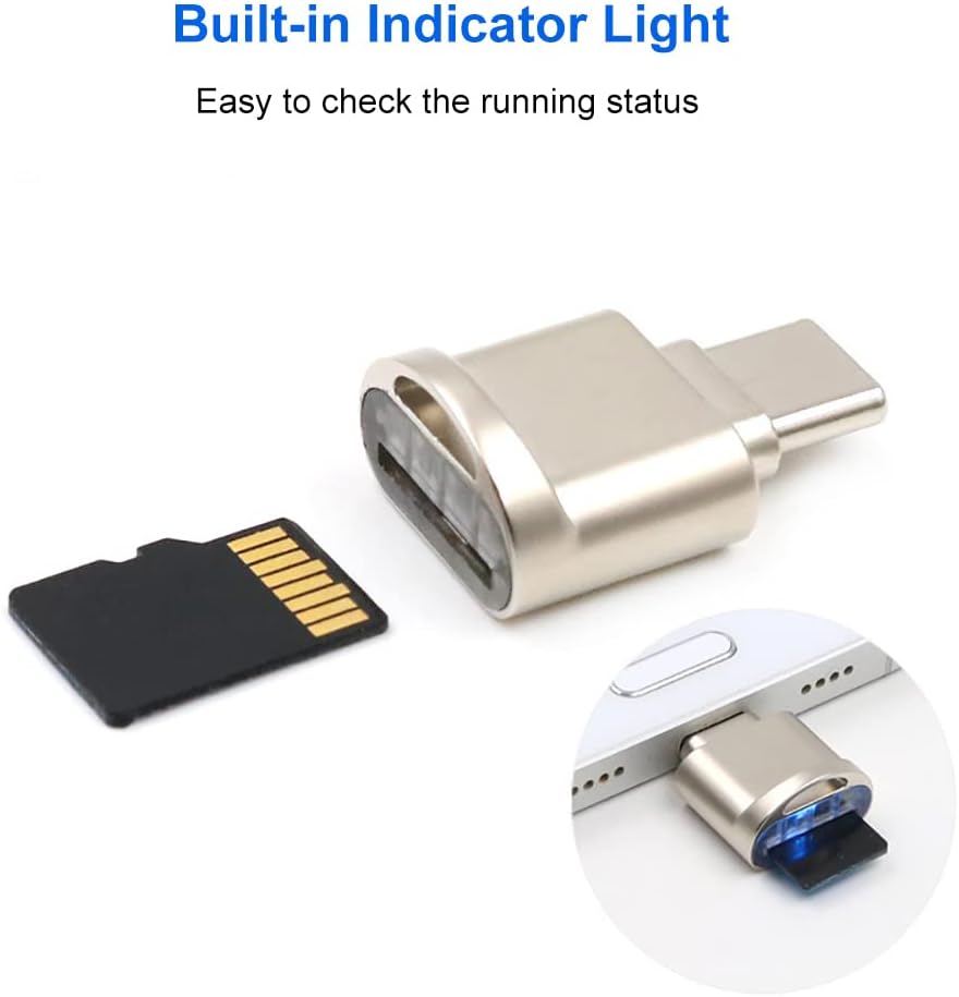 Mepsies 17/16/15, Micro SD Card Reader, USB C to SD Card Reader, Type C TF Memory Card Reader with USB C to USB