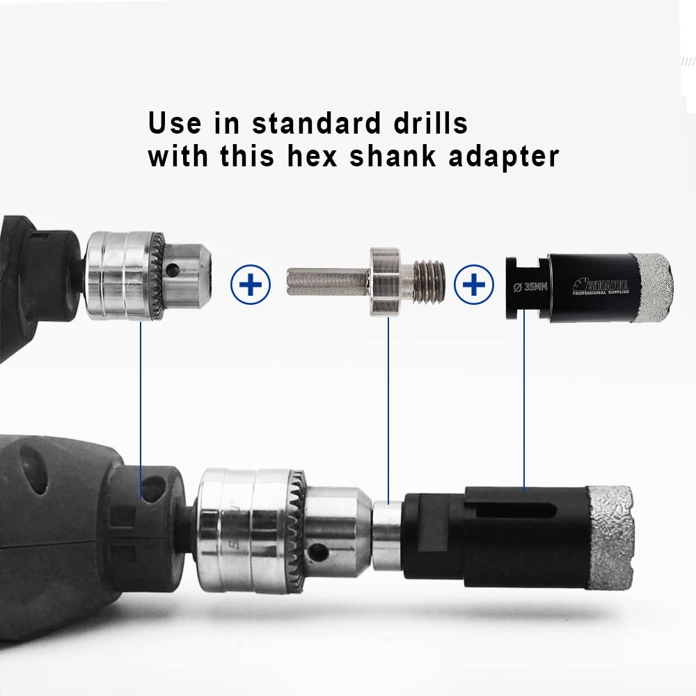 SHDIATOOL Diamond Drill Core Bits Set for Porcelain Hole Saw Cutter for Tile Marble Ceramic Granite