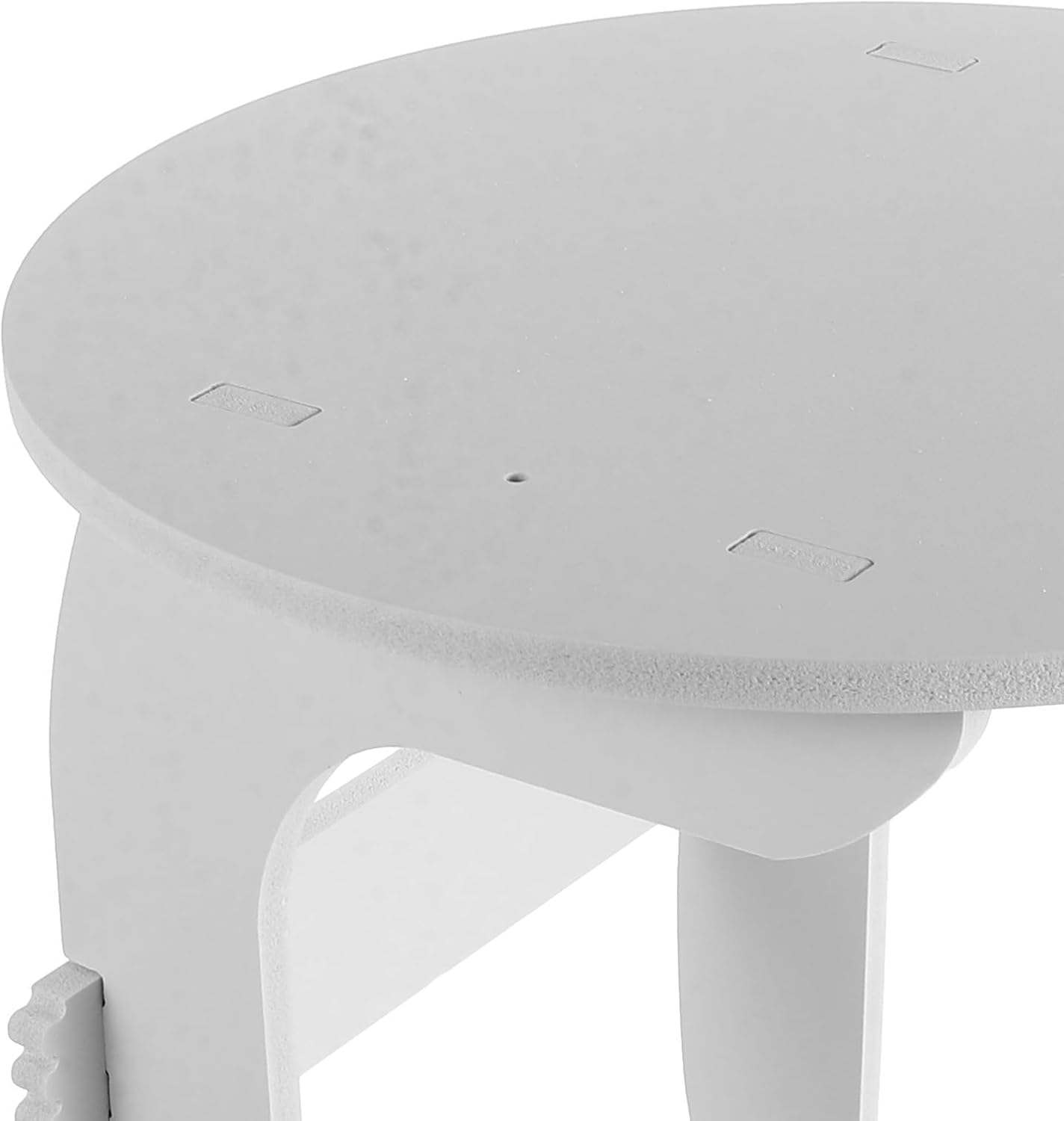 Angoily Small Round Side Table White Plastic Wood Nightstand for Bedroom Living Room Balcony with Storage and Hollow