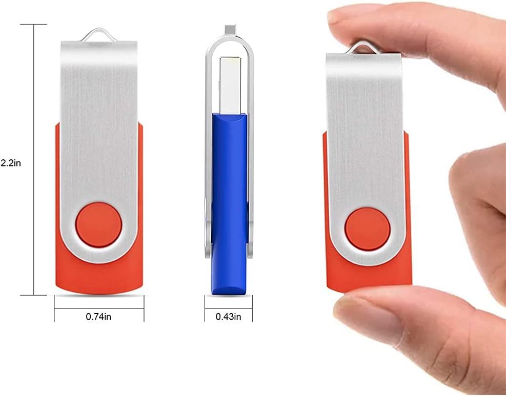 KOOTION 5 1GB Pack 2.0(5 X USB Flash Drives Thumb Drives Memory Stick USB Colors: Black Blue Green Purple Red)