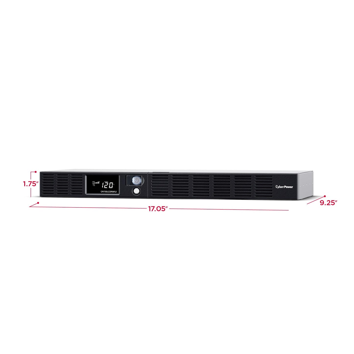 CyberPower OR700LCDRM1U Smart App LCD UPS Battery Backup and Surge Protector, 700VA/400W, 6 Outlets, AVR, 1U Rackmount, UL Certified