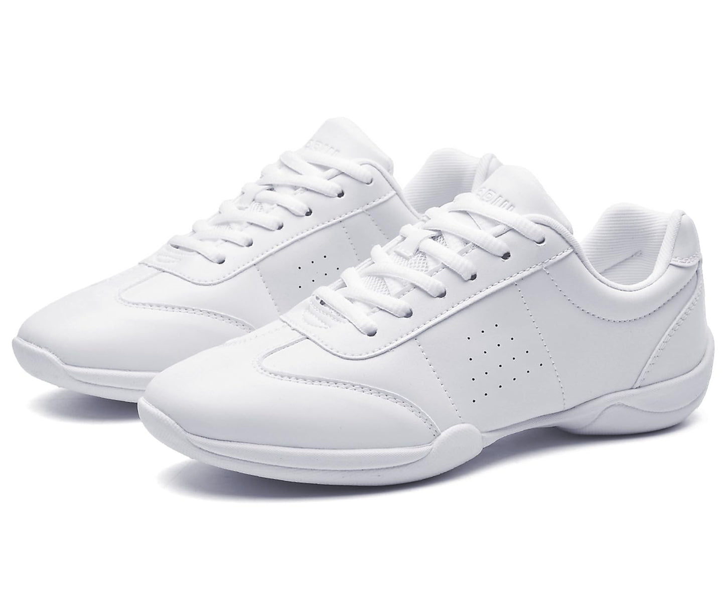 DADAWEN Adult & Youth White Cheerleading Shoe Athletic Sport Dance Shoes Training Competition Tennis Sneakers Cheer Shoes White US Size 12 M Little Kid