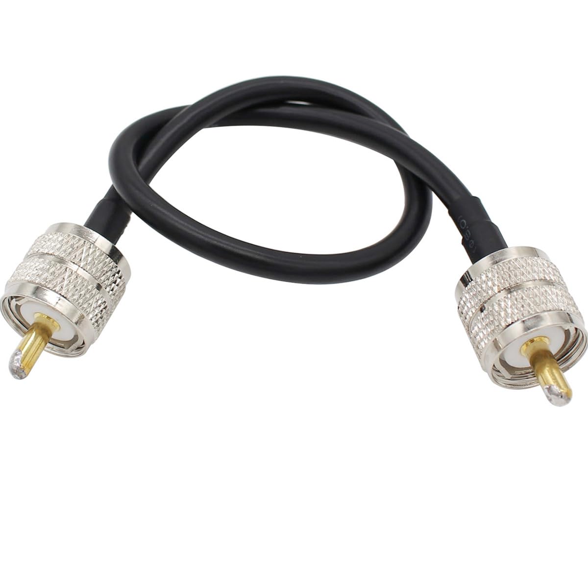 exgoofit PL259 12 inch RG58 Analyzer,Dummy Male to Male Adapter Cable Low Loss Digital Coax UHF Jumper Cable for HAM