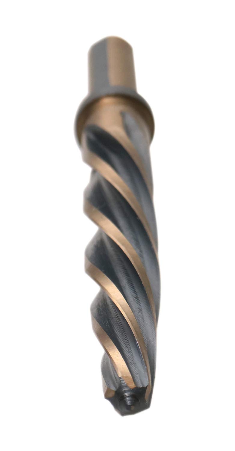 Accusize Industrial Tools - 4 Pc High-Speed Steel Spiral Flute Car Reamer Set, Gold Oxide Finish, Sizes 3/8", 1/2", 5/8", 3/4", Fits 3/8'' & 1/2'' Chuck, 0522-1800