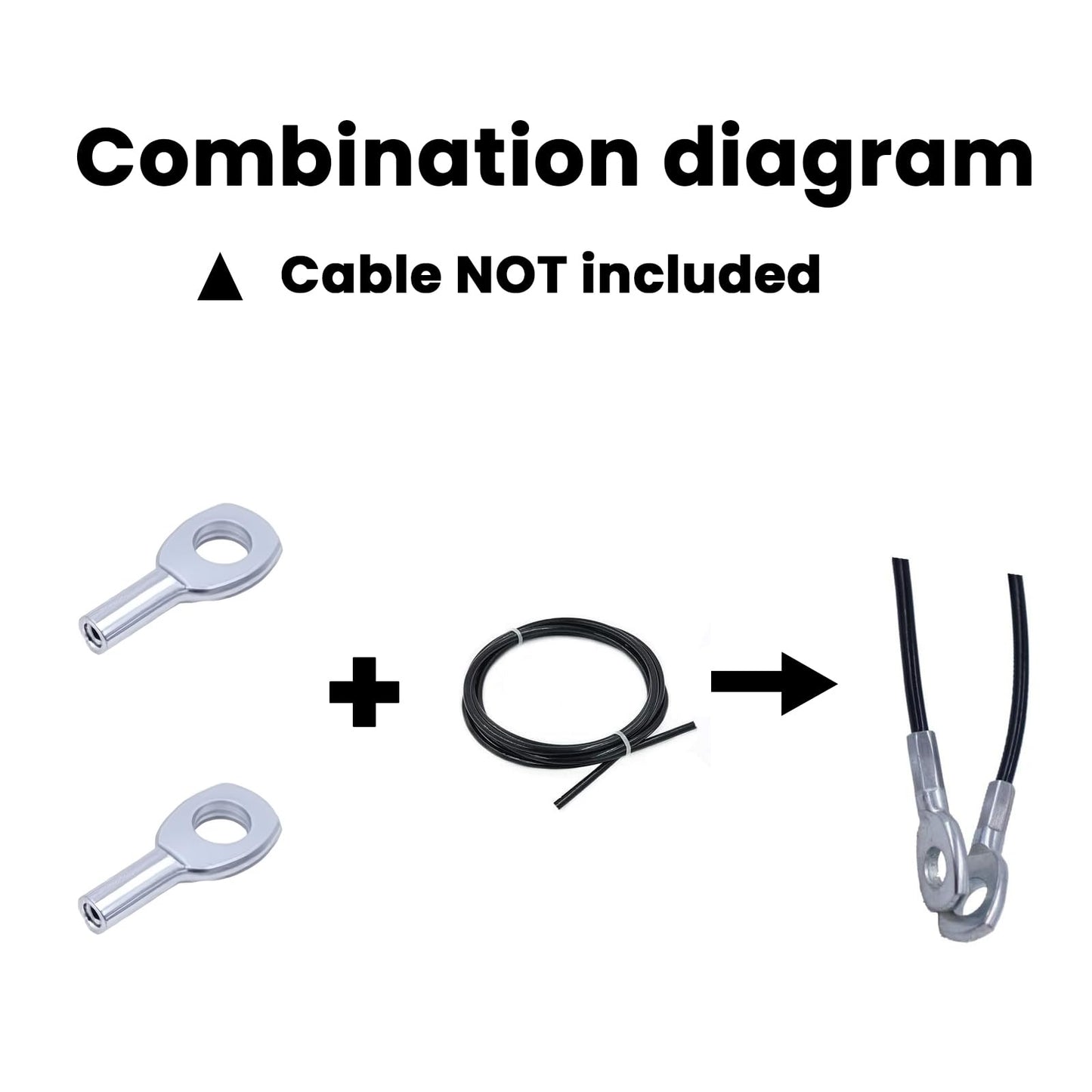 Gym Machine Cable Accessories Set, 5mm/6mm Cable Ball Stopper with Interface Port, Wire Rope Joint & Replacement Parts for Home Fitness Equipment