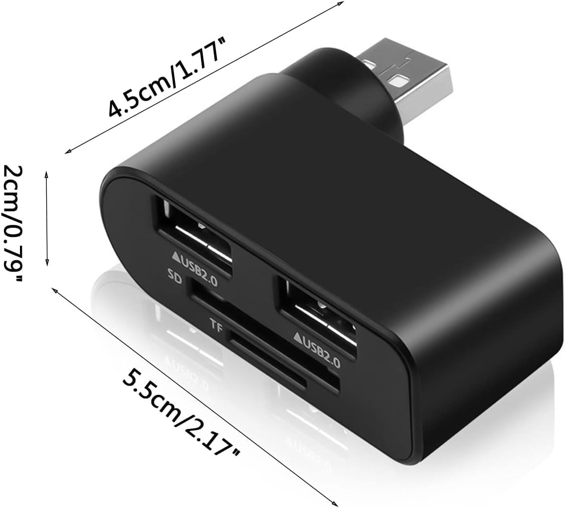 ZhangyiHot 1Pc 4 1 2.0 1 USB2.0 480Mbps 180 Black in USB Hub Docking Station Degrees Rotatable Splitter Card Fast