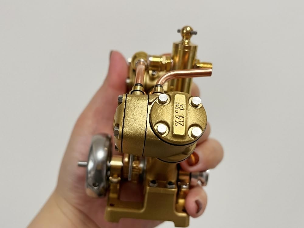 Vintage V2 Model Copper Steam Engine Kit for Adults Engineer DIY Toys Collection Physical Educational Tools-No Boiler