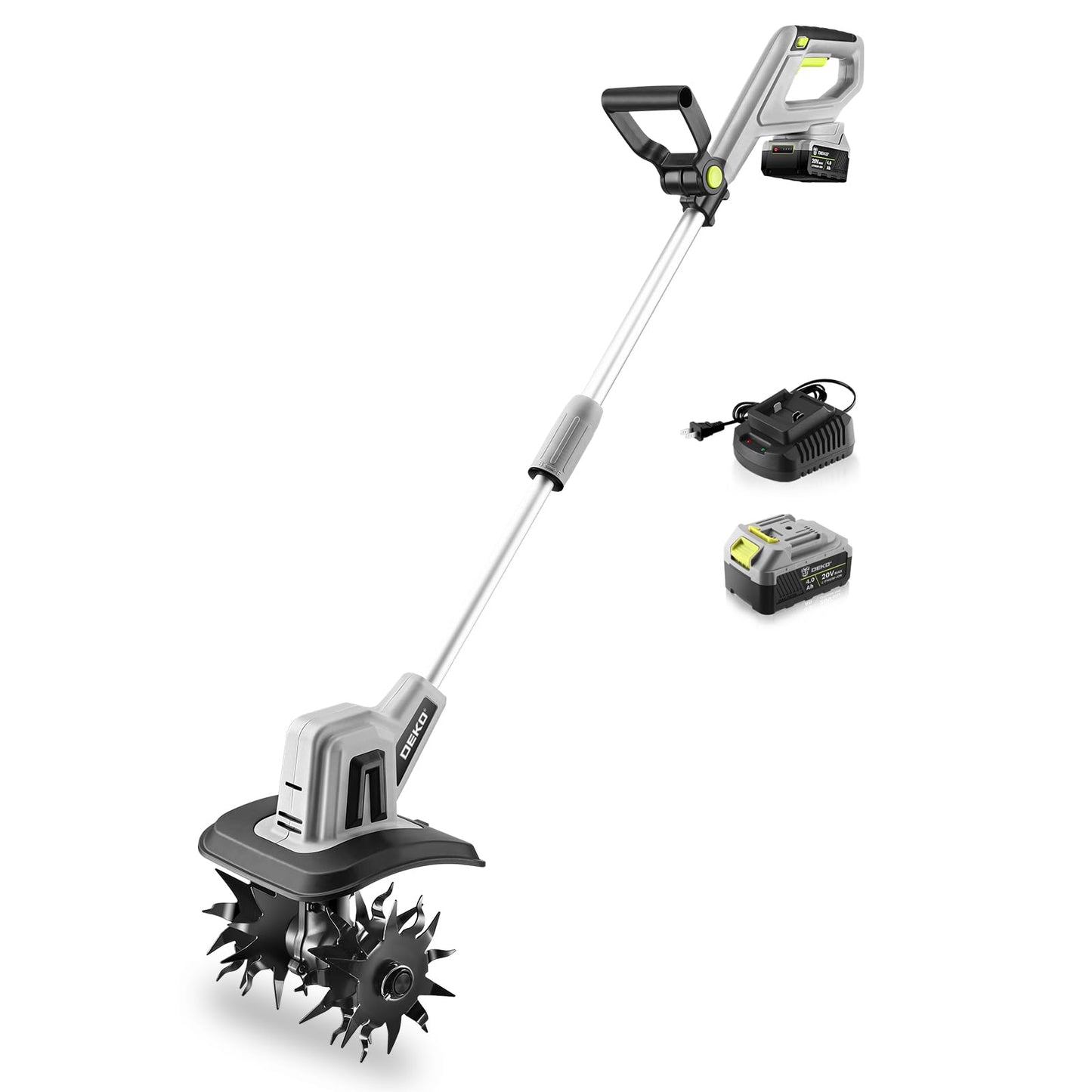 20V Cordless Tiller Cultivator,48 Steel Tines Garden Tiller,9inch Wide Electric Tiller for Gardening,Garden Rototiller with 4AH Battery and Charger Included