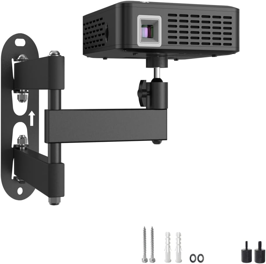 Bicrergo 360 1/4" 6.6lbs), Universal Projector Wall Mount - Rotation & Adjustable Tilt, Fits Screw Projectors, Cameras
