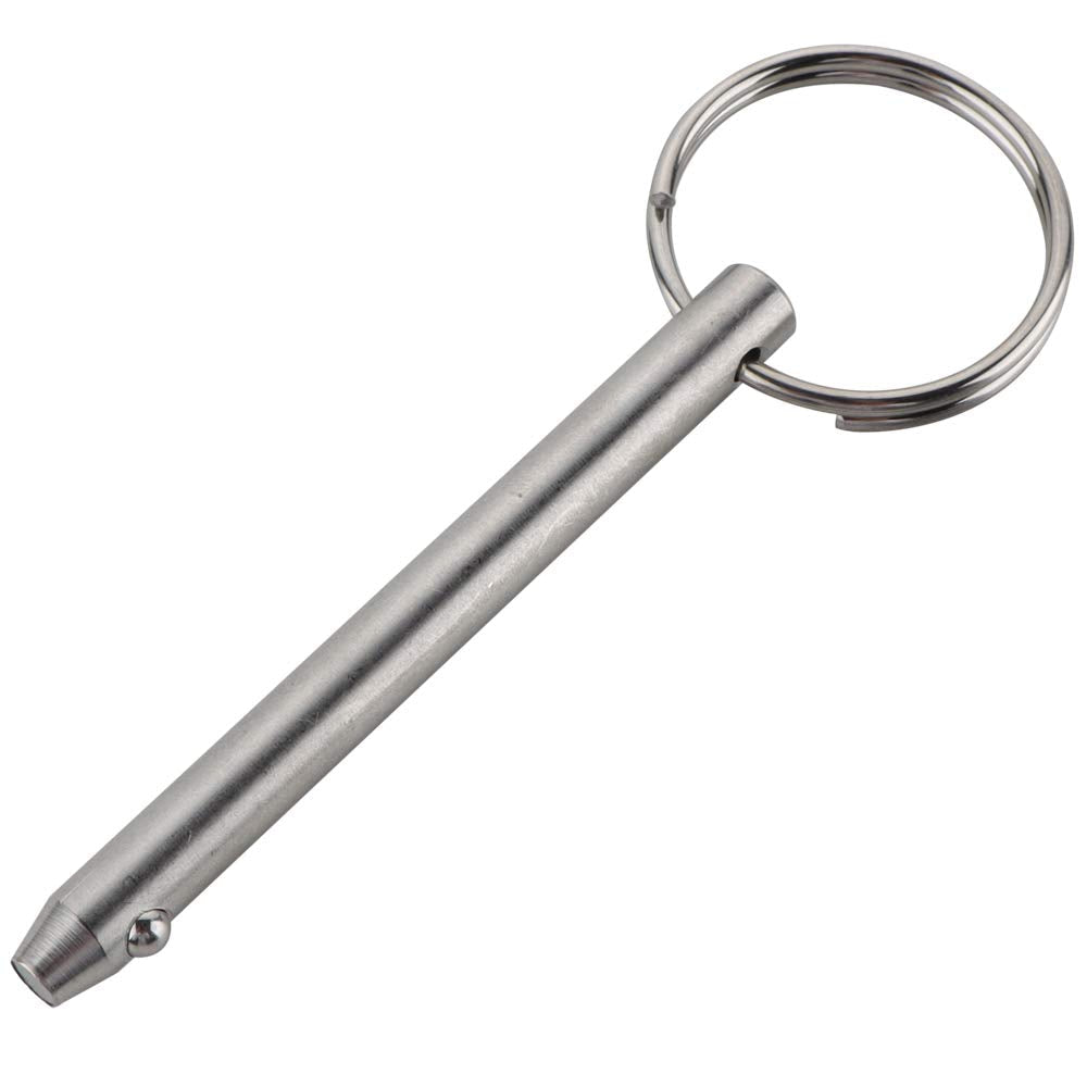 2 Pack Quick Release Pin, Diameter 1/4"(6.3mm), Overall Length 2.56"(65mm), Usable Length 2"(51mm), Full 316 Stainless Steel, Bimini Top Pin, Marine Hardware