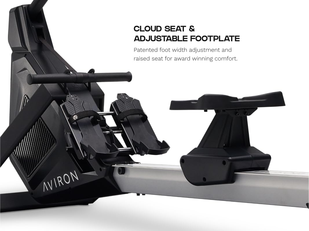 Aviron StrongGo Rowing Machine -Compatible with iPad—Dual Air & Magnetic Resistance Up to 100 lbs | Game-Based Workouts, Compact Storage Design