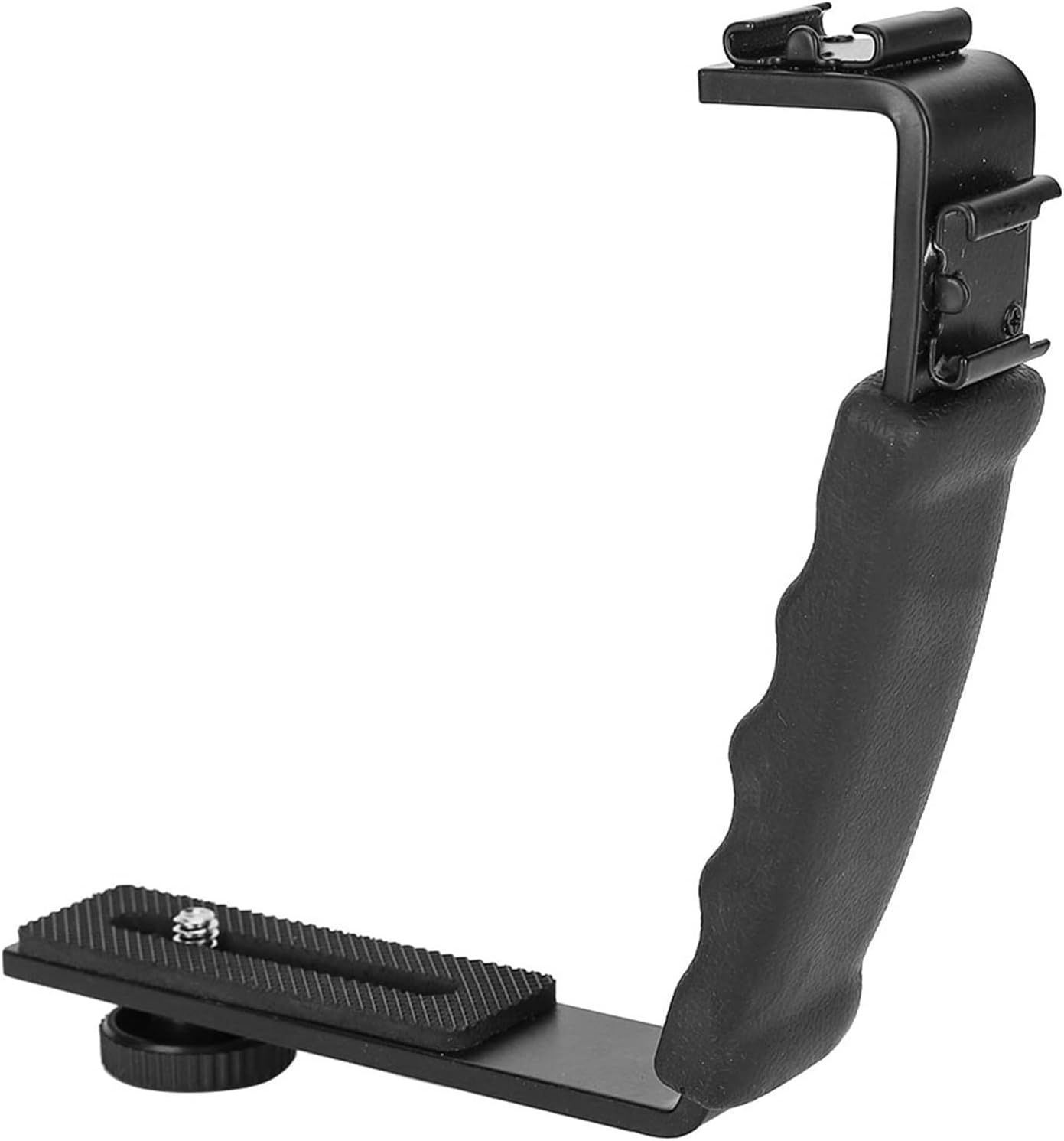 Camera L Bracket, Lightweight Dual Hot Shoe Mount L Bracket for DSLR Mirrorless, with Comfortable Handle