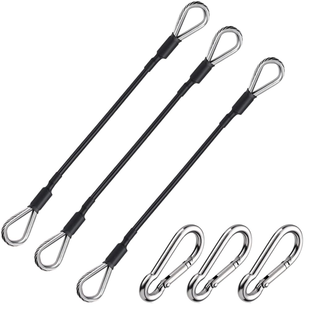 LOOEEL 3PCS Gym Cable Extension,Gym Extension Cable-Thick 0.2",Fitness Extension Rope Attachments Compatible Replacement Gym Cables Machine Extension for Tricep Pull Down,Leg Extensions Machine