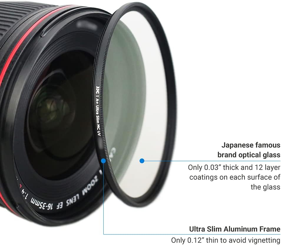 JJC 58mm T7 T6 T8i T7i T6i SL3 SL2 90D 80D 77D 4000D 18-55mm Multi-Coated UV Filter + Long Soft Viewfinder Eyecup