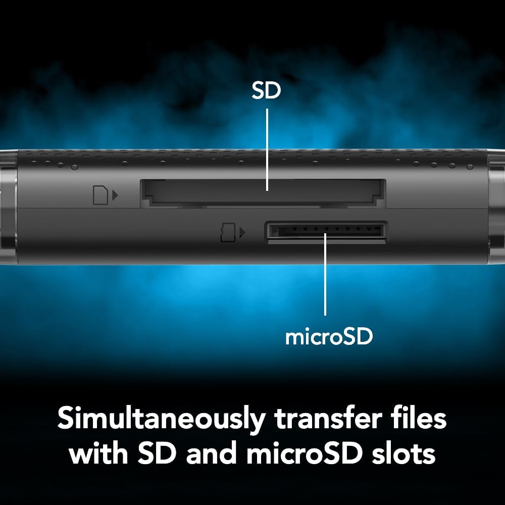 Lexar 205MB/s (LRW310X-BNBNG) Dual-Slot USB-A/C Reader, Up to Transfer Speed, Supports SD and microSD Cards