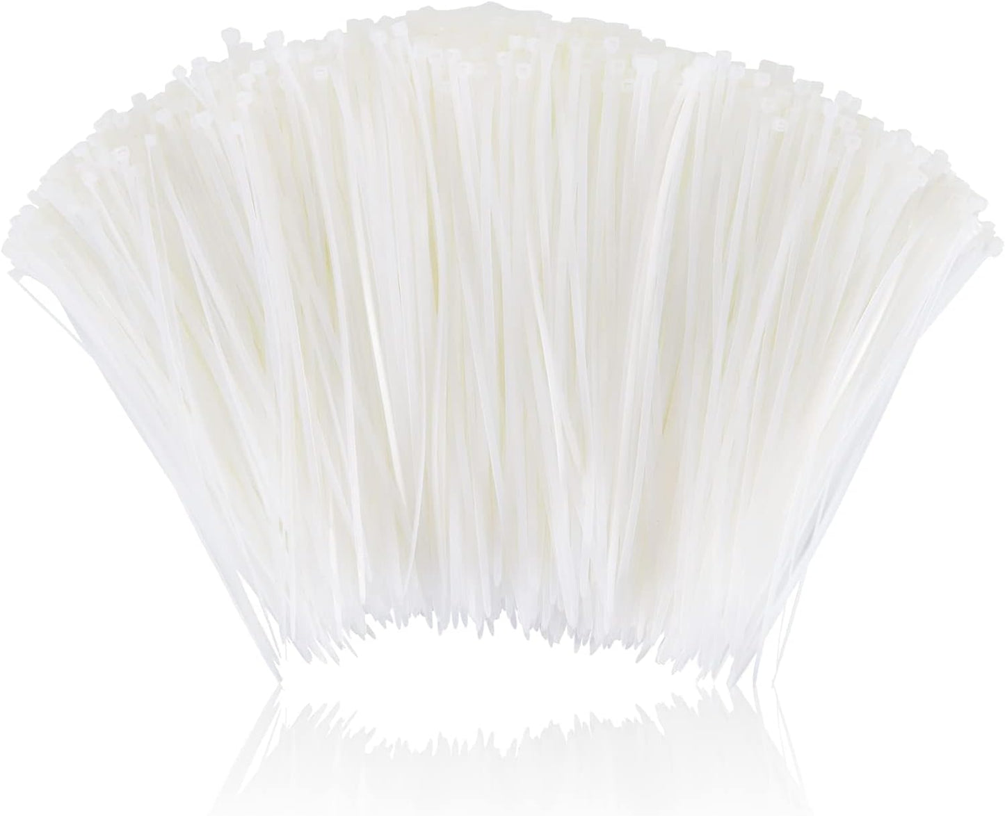 Boacua 12 Inch (1000 Pack), Zip Cable Ties Self-Locking Premium Nylon Cable Wire Ties,Heavy Duty White, for Indoor