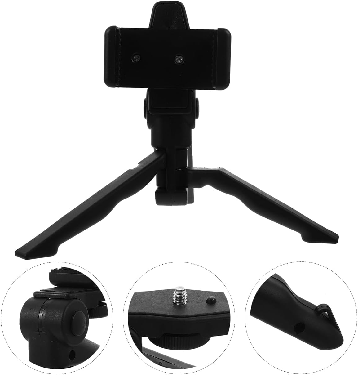 Uonlytech Portable Phone Tripod Stand Adjustable Height Lightweight Tabletop Mobile Phone Holder for Video Calls