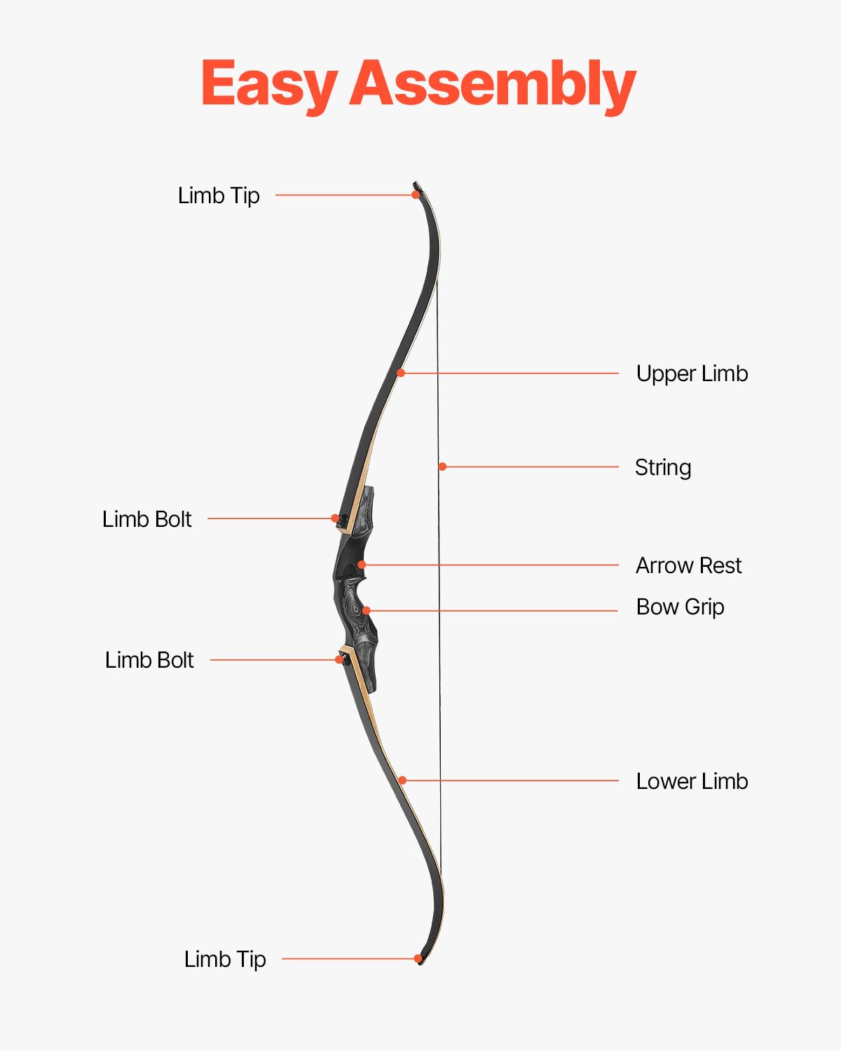 VEVOR Recurve Bow and Arrows Kit, 60 inch Wooden Takedown Bows, Right Handed Ergonomic Archery Recurve Bow Package, Longbow for Outdoor Target Training Practice Hunting, Beginners to Advanced