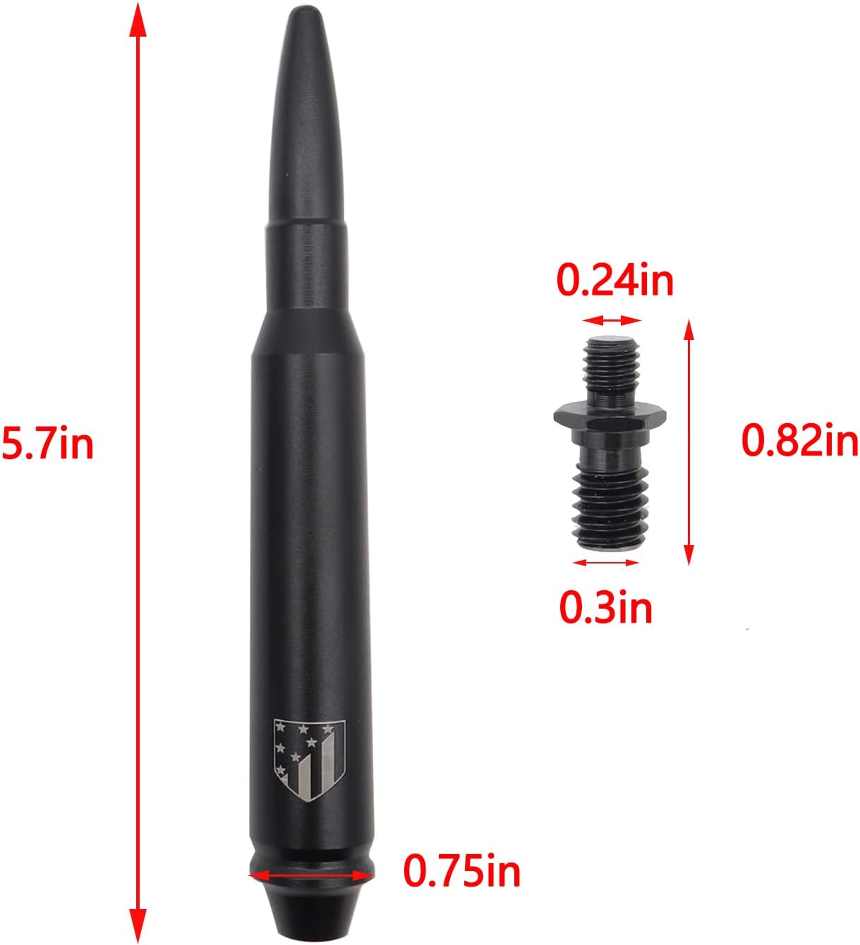 AUTOXBERT 5.7 Inch 2007-2021 Aluminium FM Aerial Antenna Radio Short Black Replacement Car Stereo Radio Signal