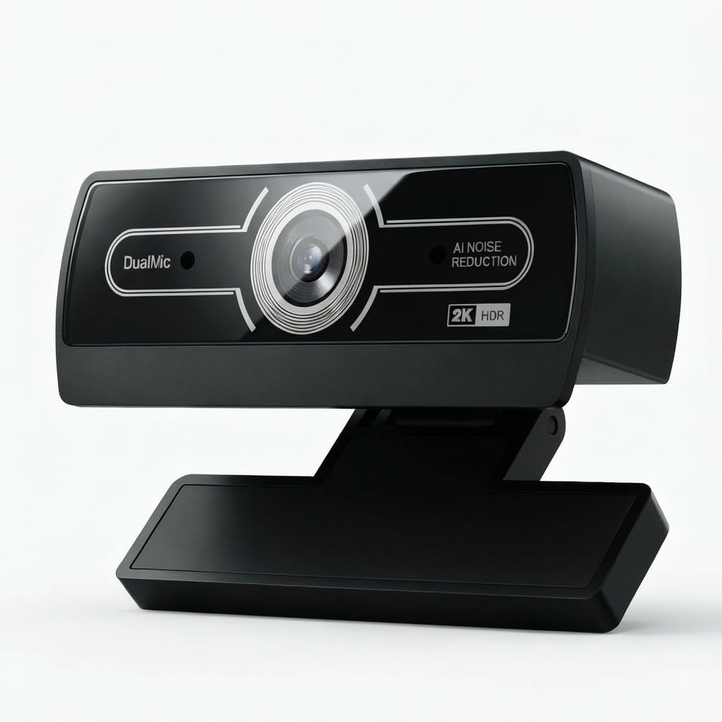 Diccik 2K 1440P Webcam with Microphone, QHD Web Cam for Desktop Computer, Plug and Play USB Computer Camera