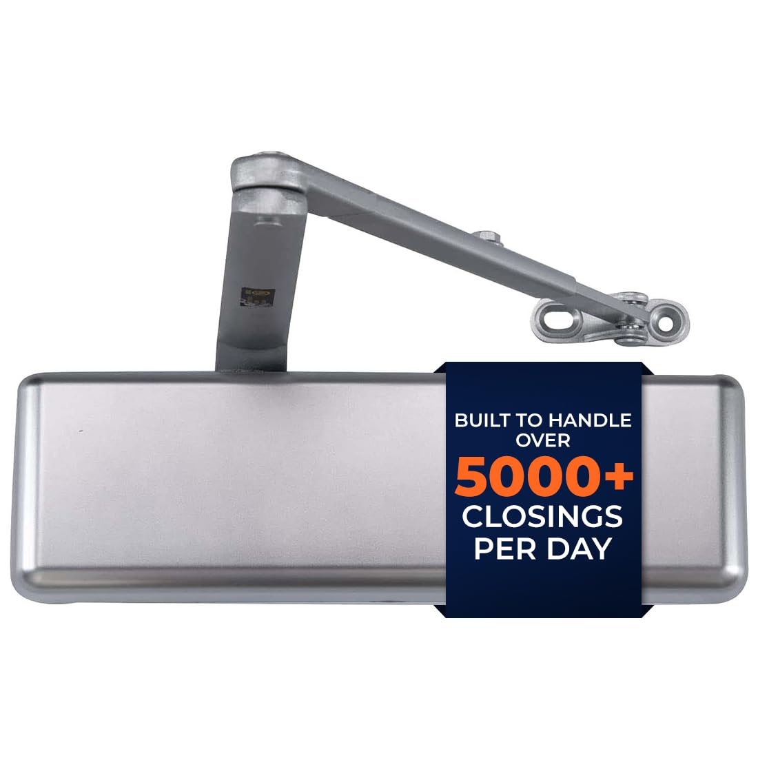 Boomerang D9016 Extra Heavy-Duty Designer Auto Commercial Door Closer, Multiple Mount Options, Door Closer for Extreme Traffic Areas, ADA & UL 3 Hour Fire Rated, Aluminum/Silver (US26D)
