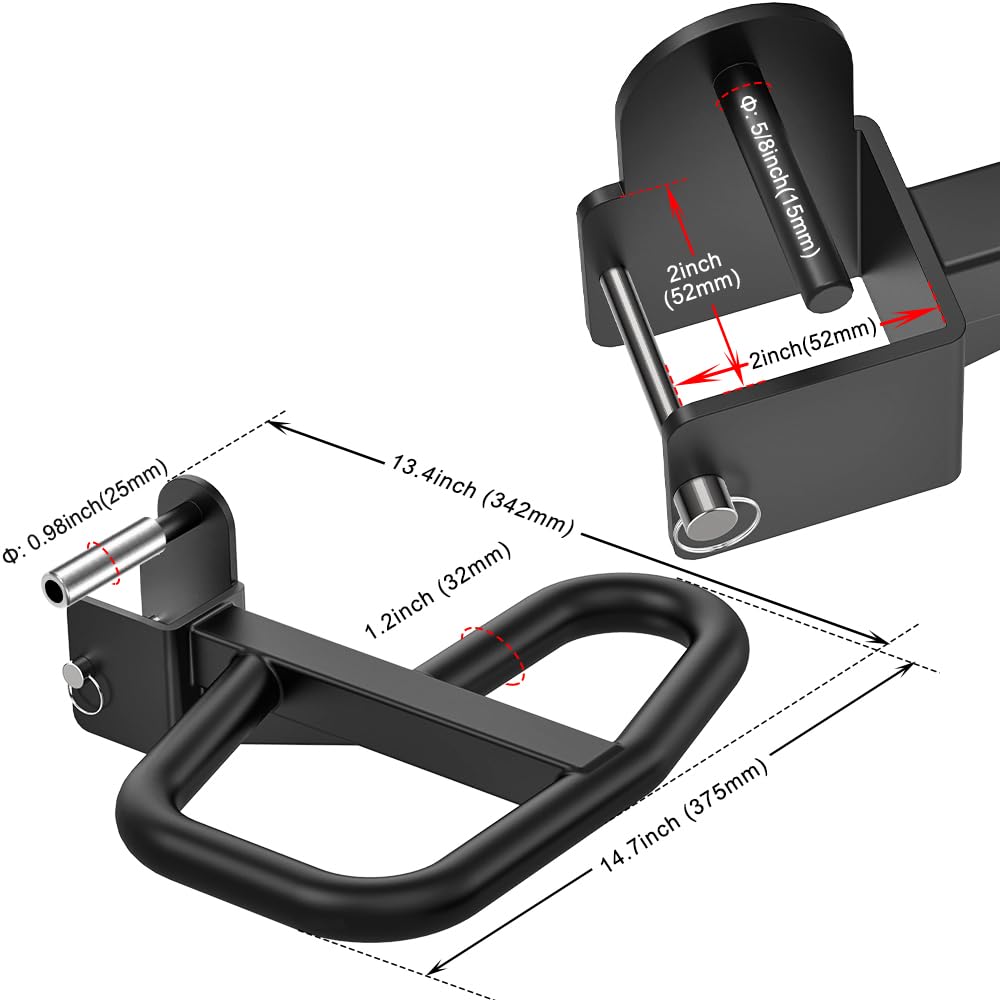 SELEWARE Multi Grip Dip Bar Attachment for 2" x 2" with 1" Hole Power Rack, Wide and Narrow Grip Handles Squat Rack Attachment for Strength Training, 500 lbs Capacity