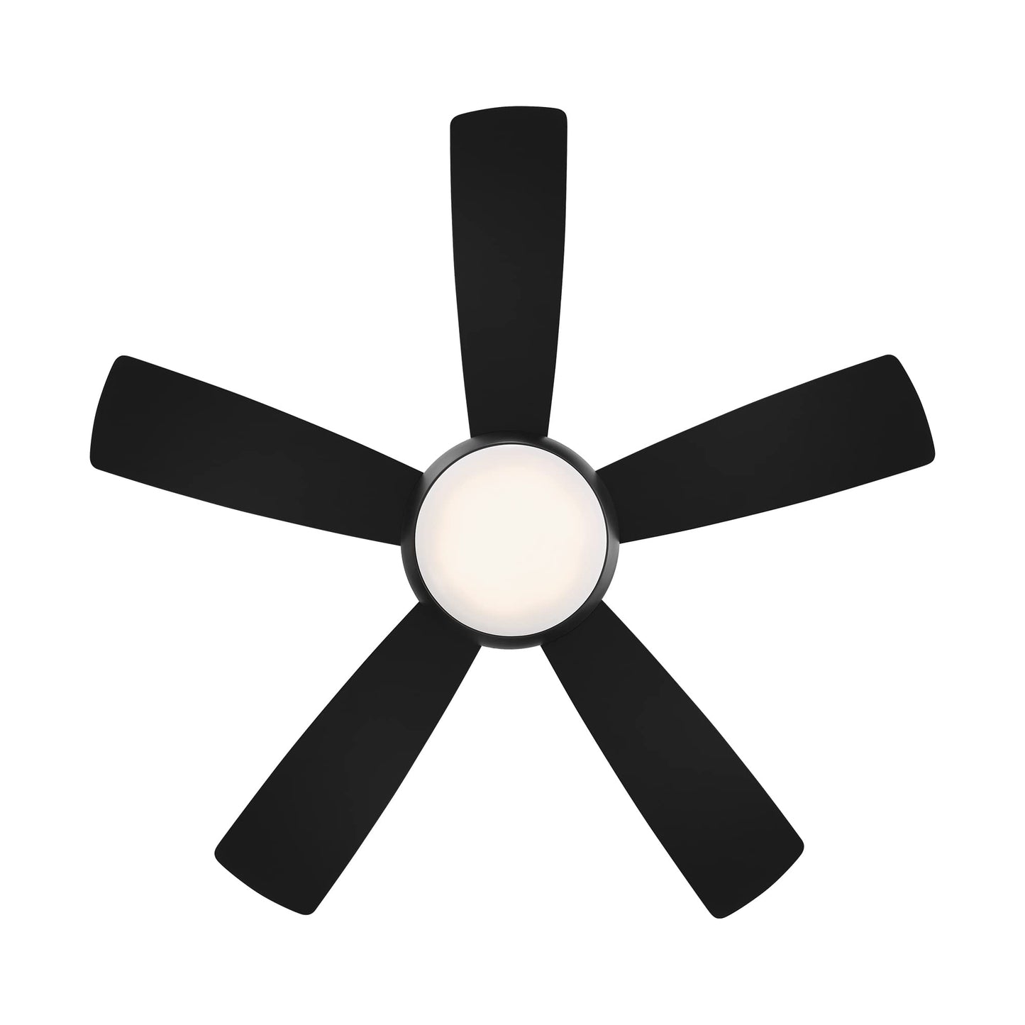 WAC Lighting F-034L-MB Odyssey 44" Hugger Ceiling Fan with LED Lights & Remote, Matte Black