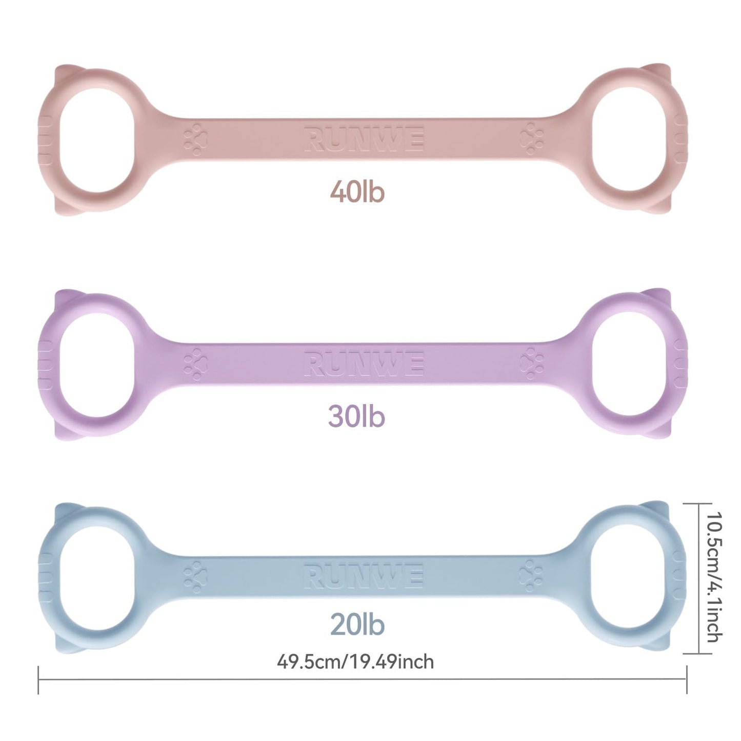 Figure 8 Fitness Resistance Band, 3 Elasticities for 20 30 40lb Exercise Bands for Arms Shoulders Back, 2025 Upgraded Thicker Durable Stretch Bands Physical Therapy for Kids/Adult/Elderly
