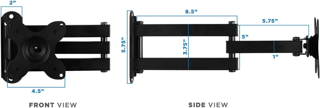 Mount-It! 19, 20, 24, 27, 32, 34, 37 40 Inch 14 75, 100 TV Wall Mount, Universal Fit for and TVs and Computer Monitors