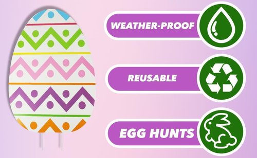 GIFTEXPRESS 6-Pack Giant 26-Inch Easter Egg Yard Signs - Vibrant Outdoor Decorations for Spring Parties