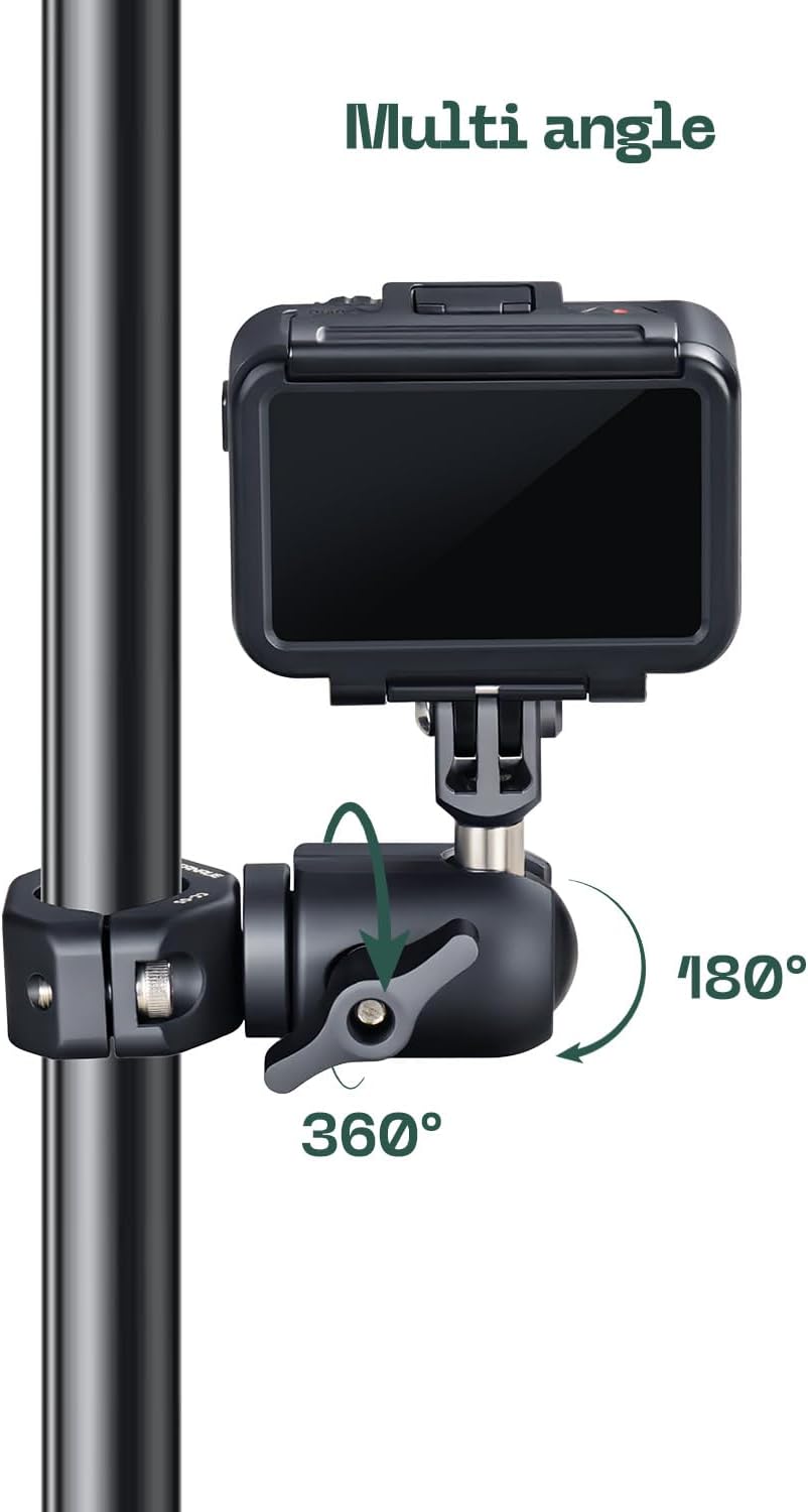 FANAUE 1" Action Camera Universal Ball Adapter with Handlebar Clamp Mount U-Bolt Base,B Size Ball Compatible Gopro Hero