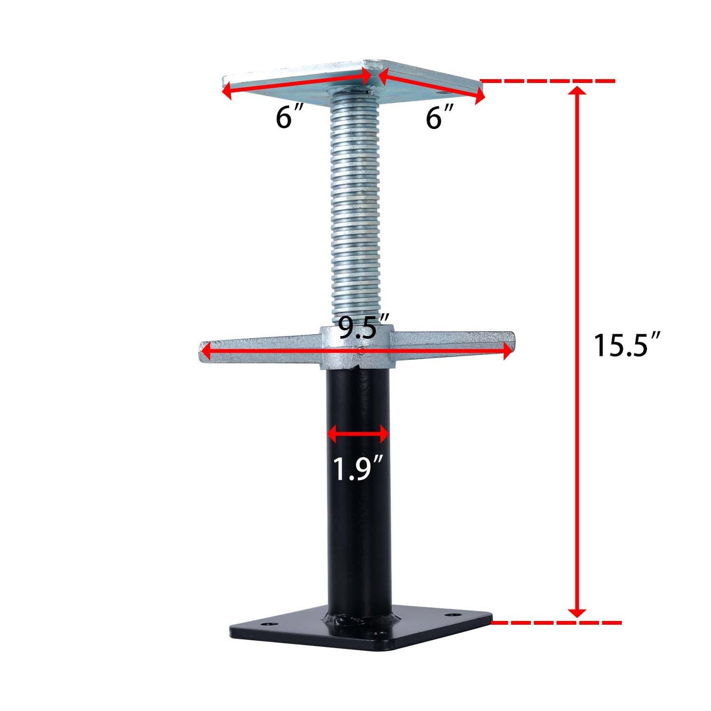 YEUQWJ Adjustable House Floor Jack Support, Basement Floor Jack for Temporary Support, Height Range 9.5''-15.5'' for Stabilizing and Supporting Beams, Load Capacity 10000 LB