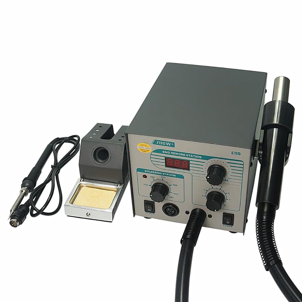 QUICK 706W + Heat Gun Soldering Iron Professional Soldering Kit,Adjustable Airflow Precision Temperature Control Automatic Cool Air Function desoldering station,Magnetic induction sleep hot air gun ﻿