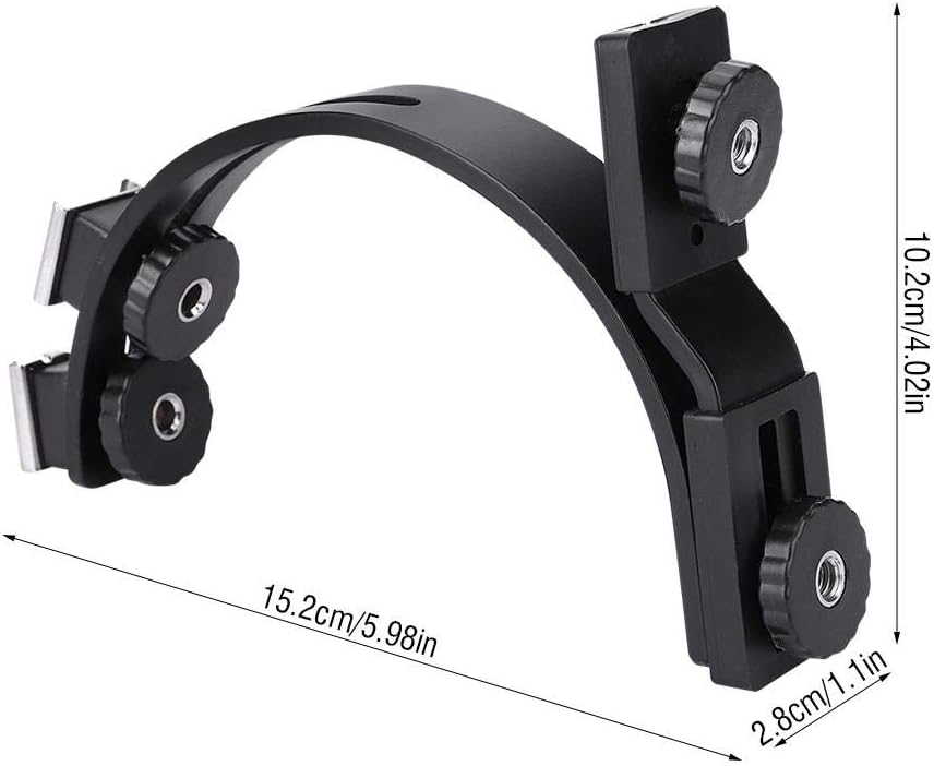 C-Shape Dual Hot Shoe Flash Mount Bracket for Cameras