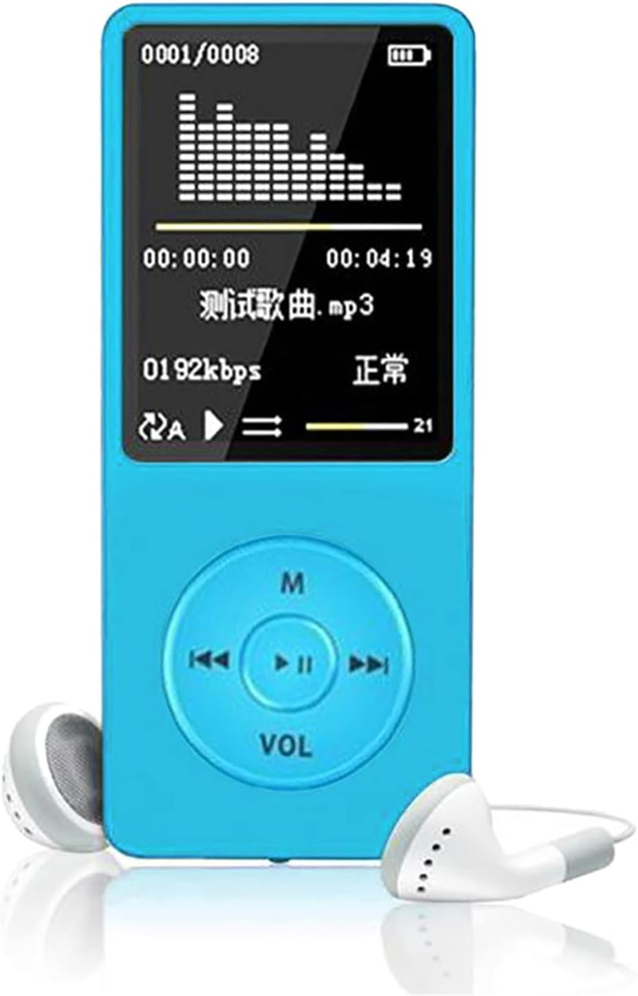 Lovskoo Mp4 70 128GB, Mp3 Mp3 Mp4 Blue Player with Headphone Hours Playback, Up to Player for Sports, Travelling