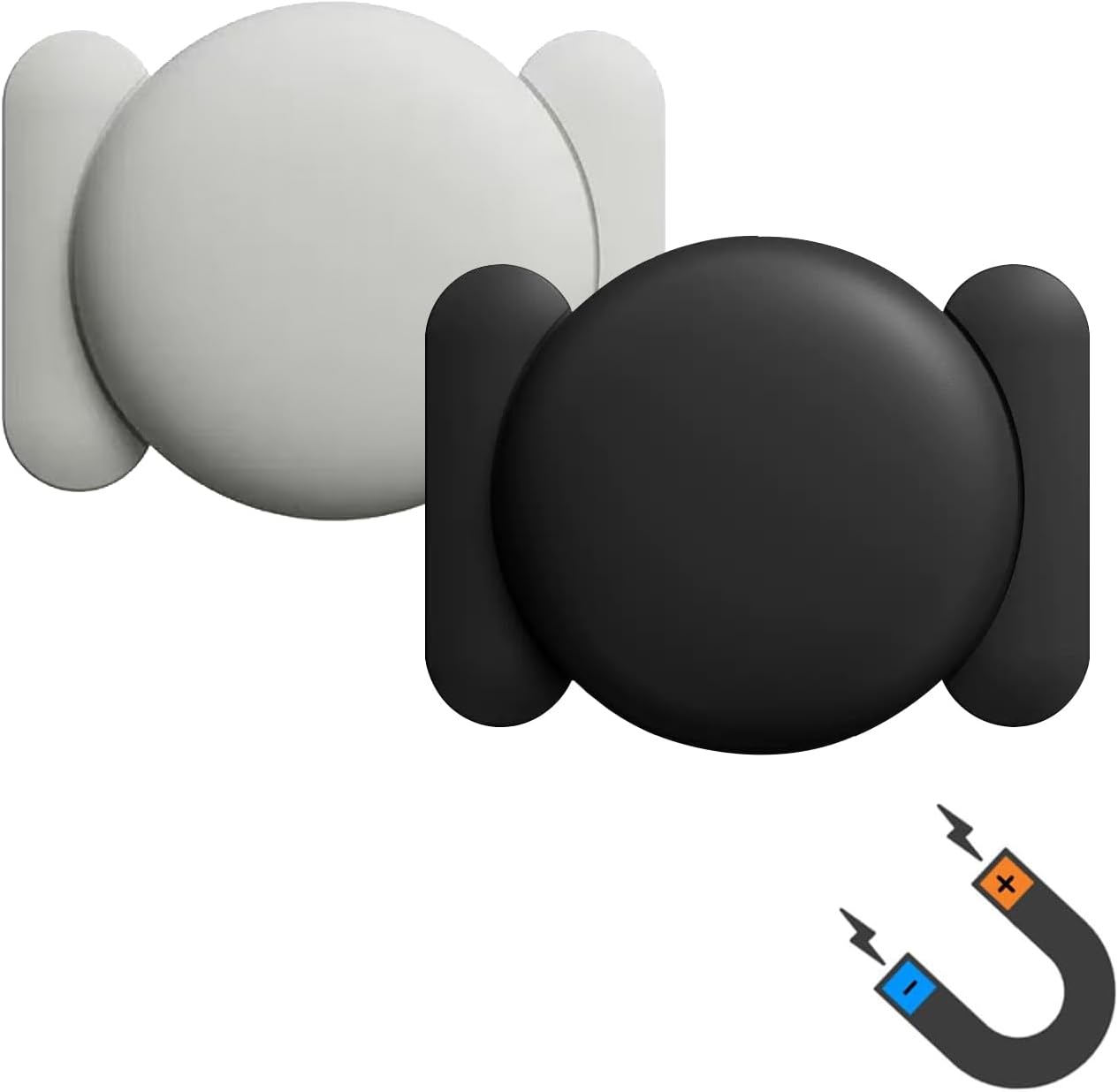 Frylaa Airtag,2pcs Magnetic Holder Case for Hidden Soft Silicon Protective Cover with Strong Magnet Mount GPS Tracker
