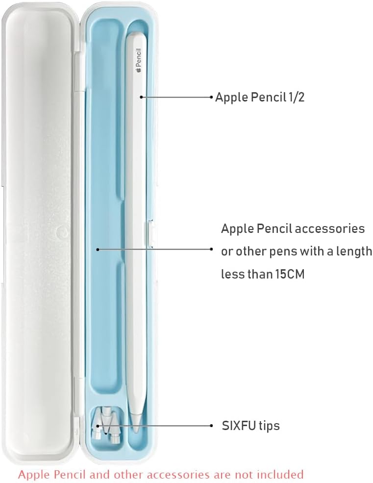SIXFU 1st/2nd Portable Electric Device Cover for Apple Pencil Generation, Storage Case Accessories with Silicone Inner