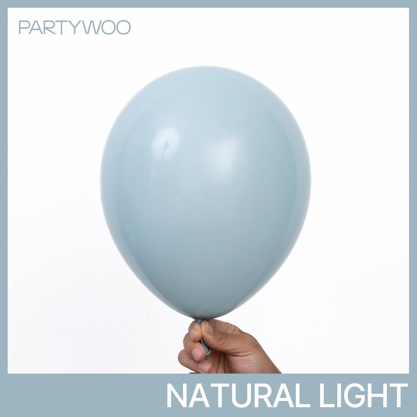 PartyWoo Dusty Blue Balloons - 100pcs 12 Inch Light Blue Aqua Latex Helium Balloons for Events
