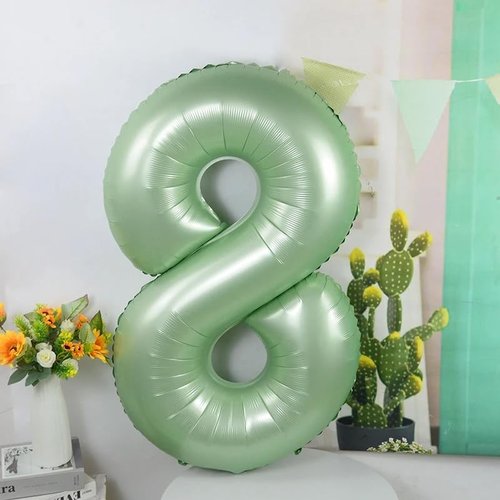 40 Inch Olive Green Number Balloon - Large 4 for Birthday Parties & Graduations