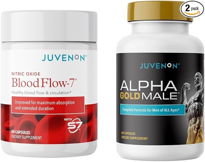 Juvenon Maximum Male BloodFlow-7 Nitric Oxide Supplement with Nitrosigine + Alpha Gold Male