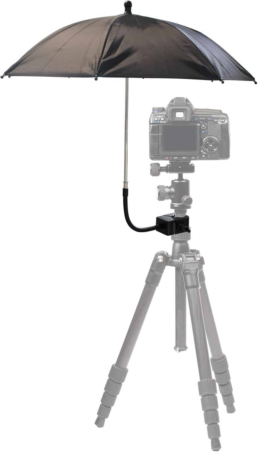 SnowTing 20 Inch Umbrella Chair Clamp for Cameras, Flexible Adjustable Gooseneck Camera Rain Cover, Tripod Sun Shade