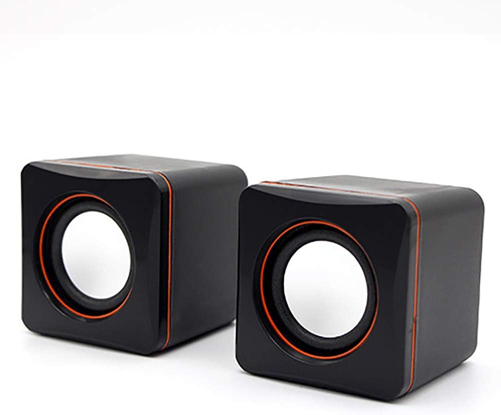 AkoMatial 2-Pack USB Wired Mini Speakers for Laptops - Bass Boost