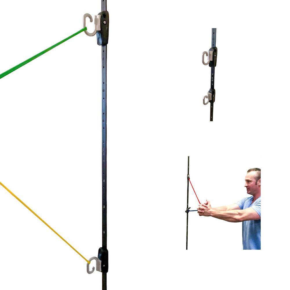 Kinetic Bands Space Saver Gym Resistance Bands Wall Anchor System – 2 Rails & 2 Rail Cars | Adjustable Home Gym for Strength, Rehab & Full-Body Workouts (Without Resistance Bands)